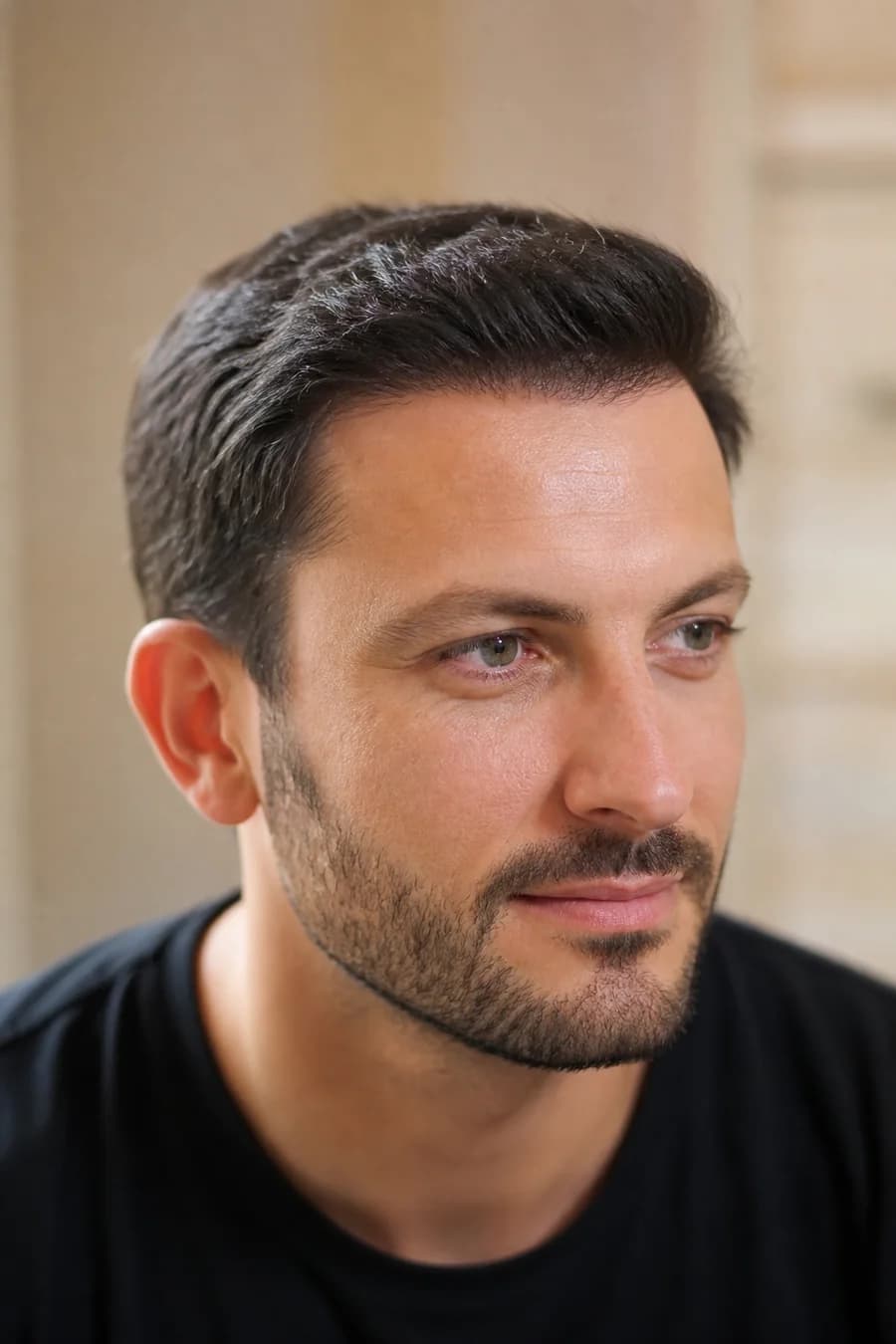 FUE hair transplant result context at MHB Clinic London, natural hairline restoration